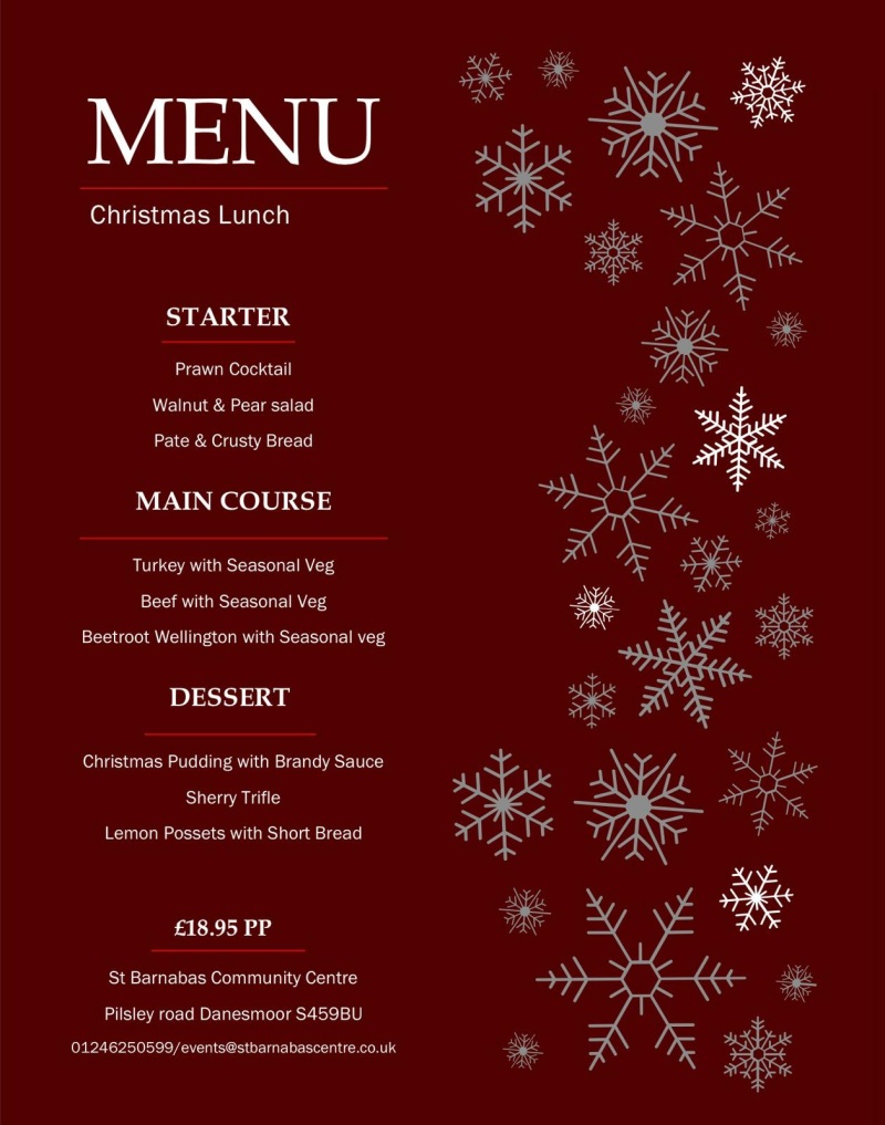 St. Brnabas Christmas Menu